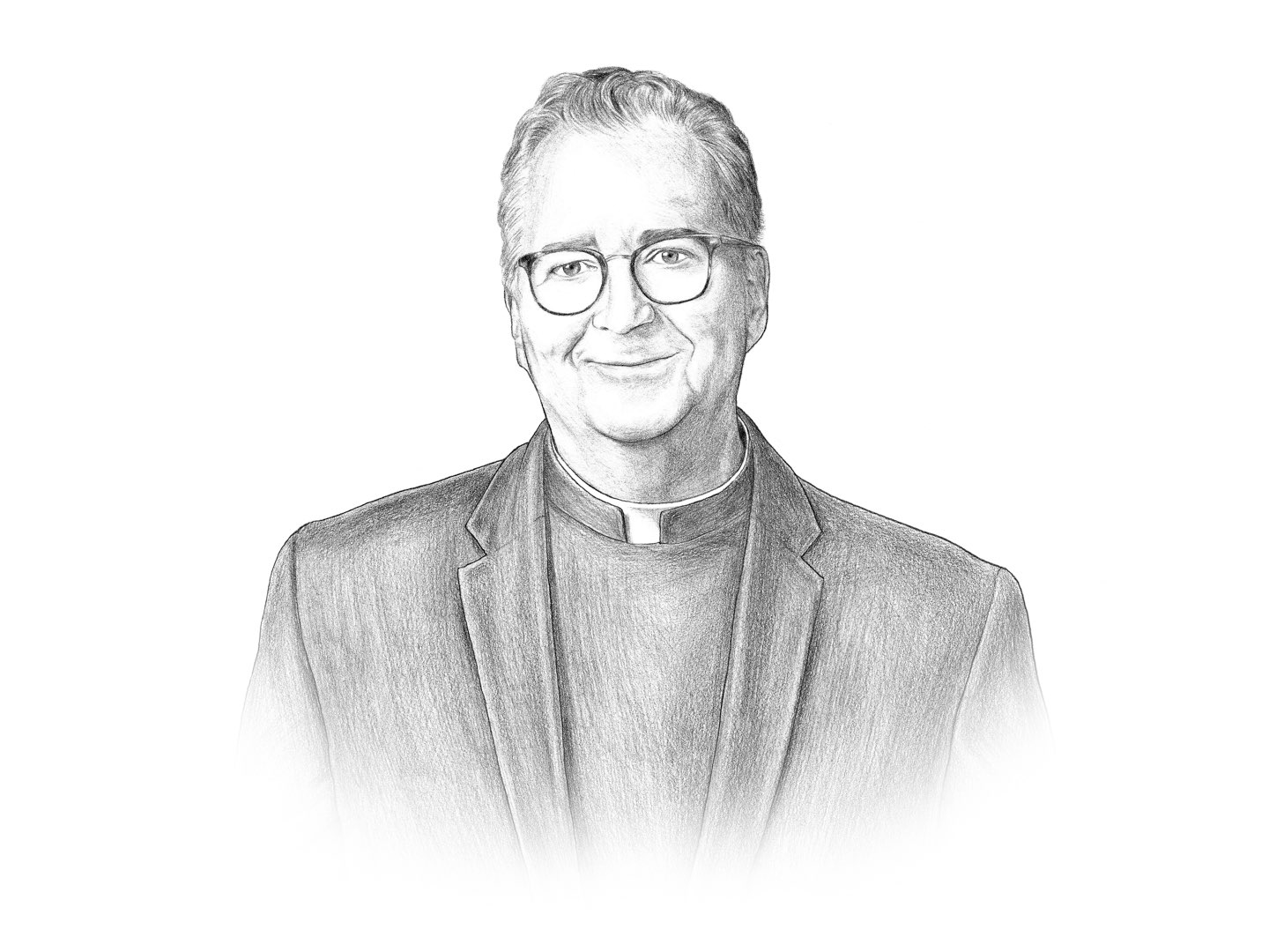 Illustration of Villanova University President the Reverend Peter M. Donohue.