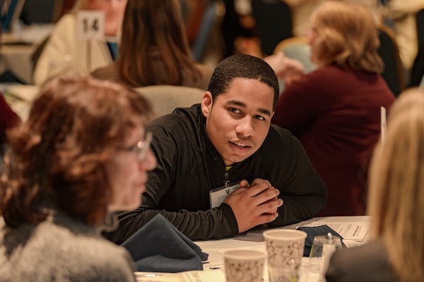 Male student at table