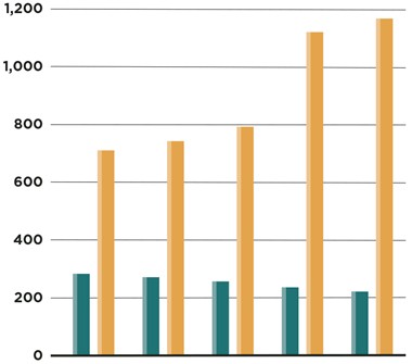 Endowment vs. Long Term Debt Chart Chart showing Endowment vs. Long Term Debt