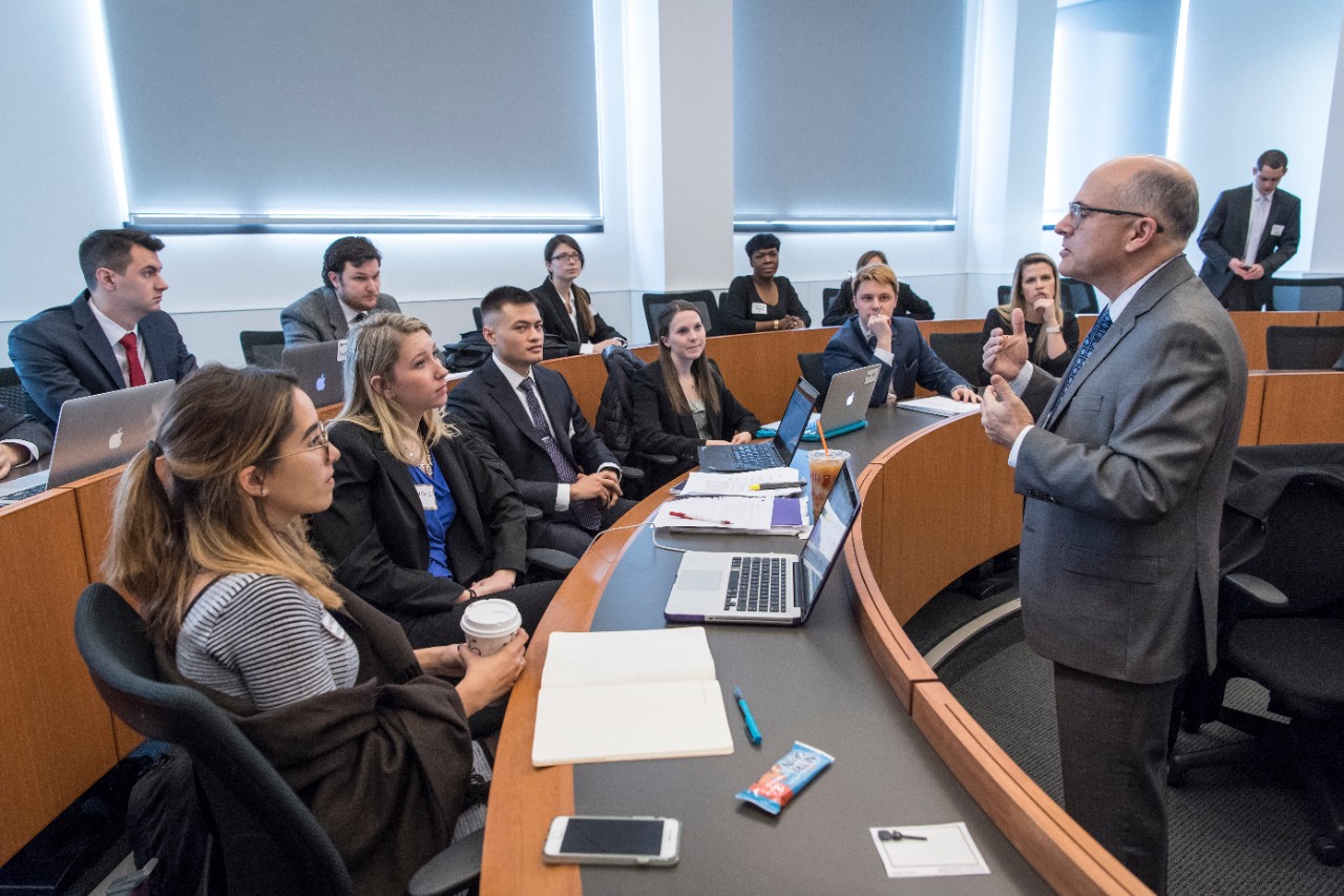 Students work with practitioner during Business Modules