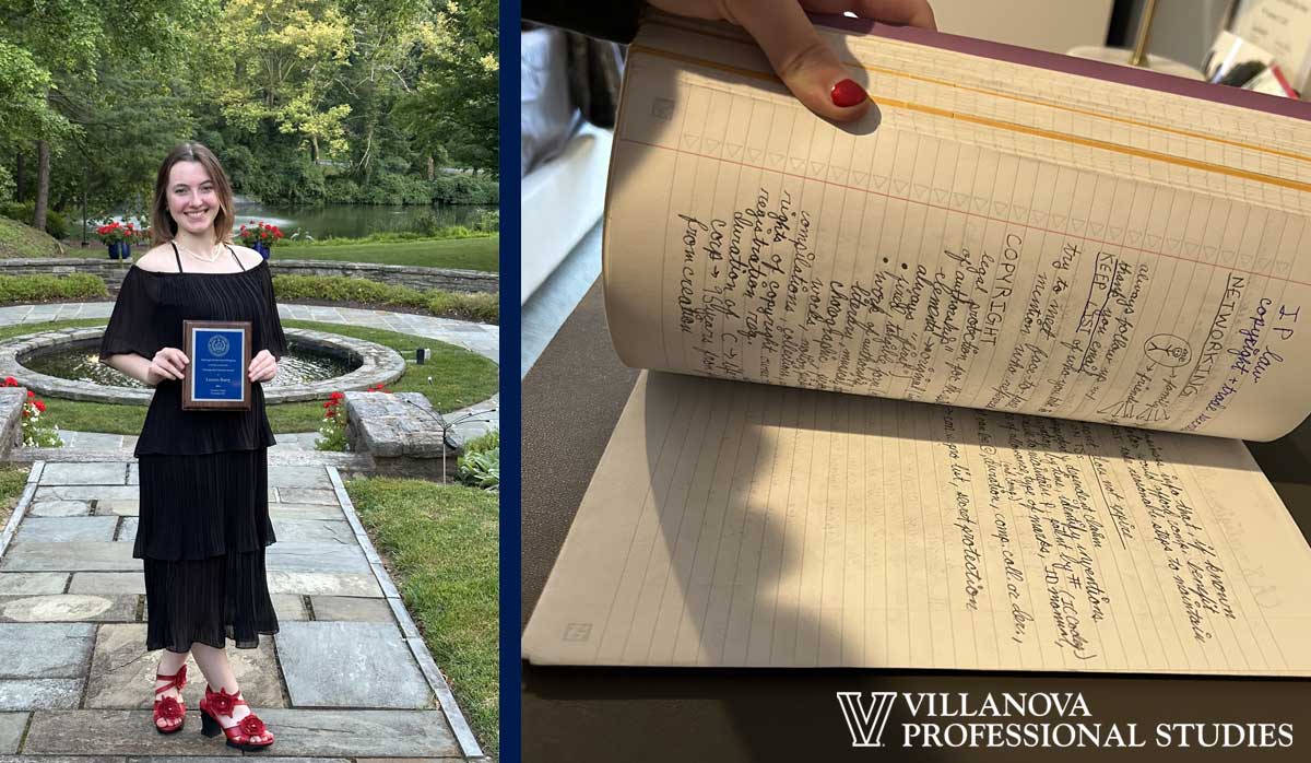 Lauren Berry and her notebook