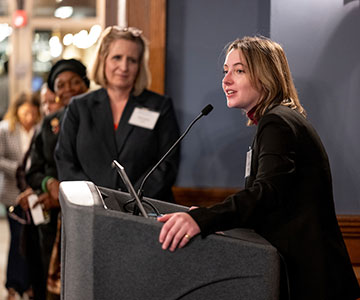Lauren Berry speaks at an event