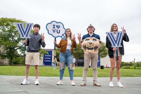 Villanova students showing school spirit